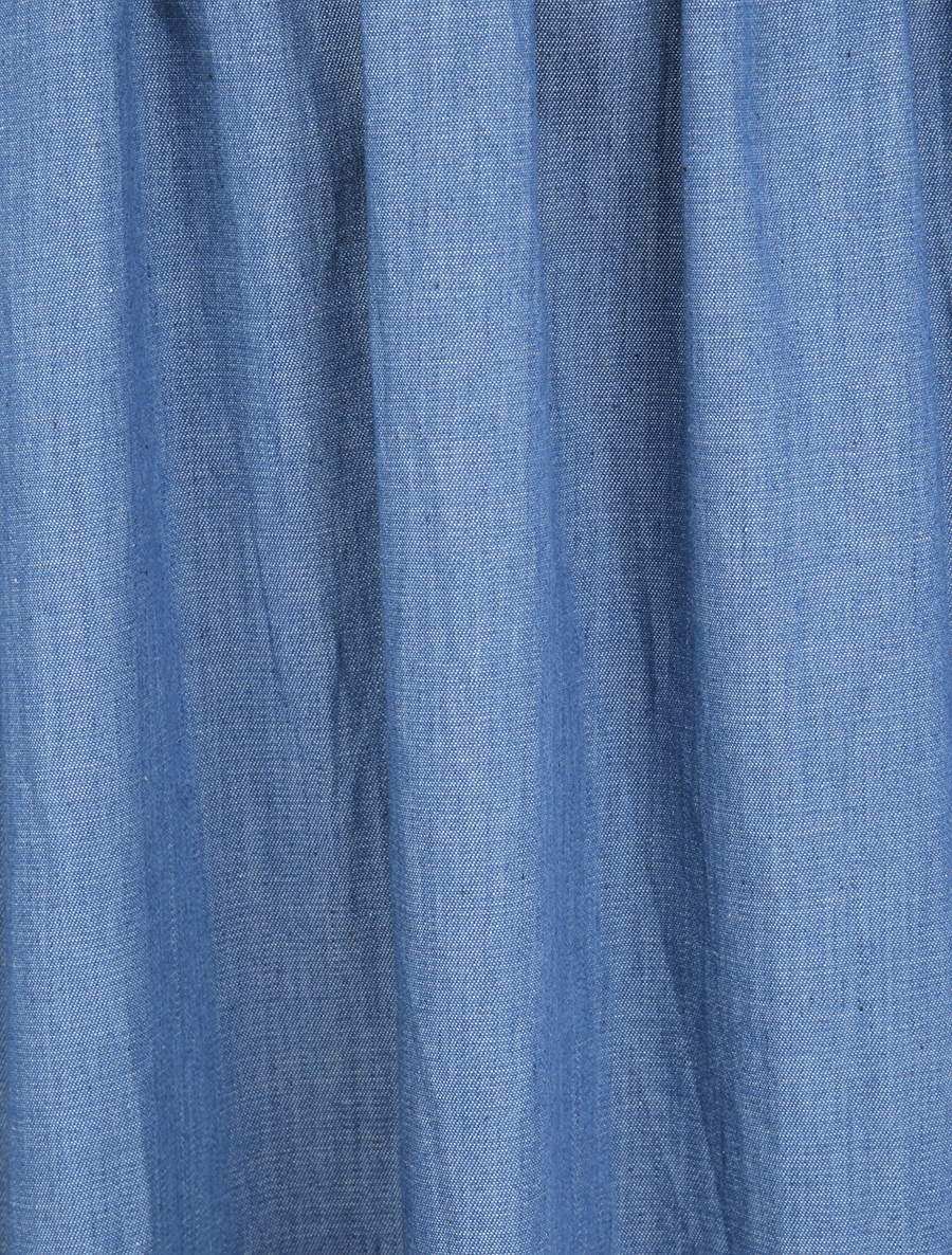 Robe longue denim à buste crochet - bleu denim