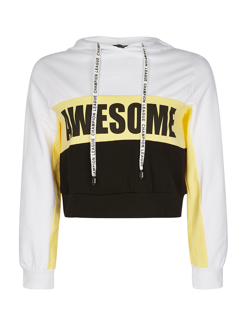 sweat crop awesome - moutarde - femme -