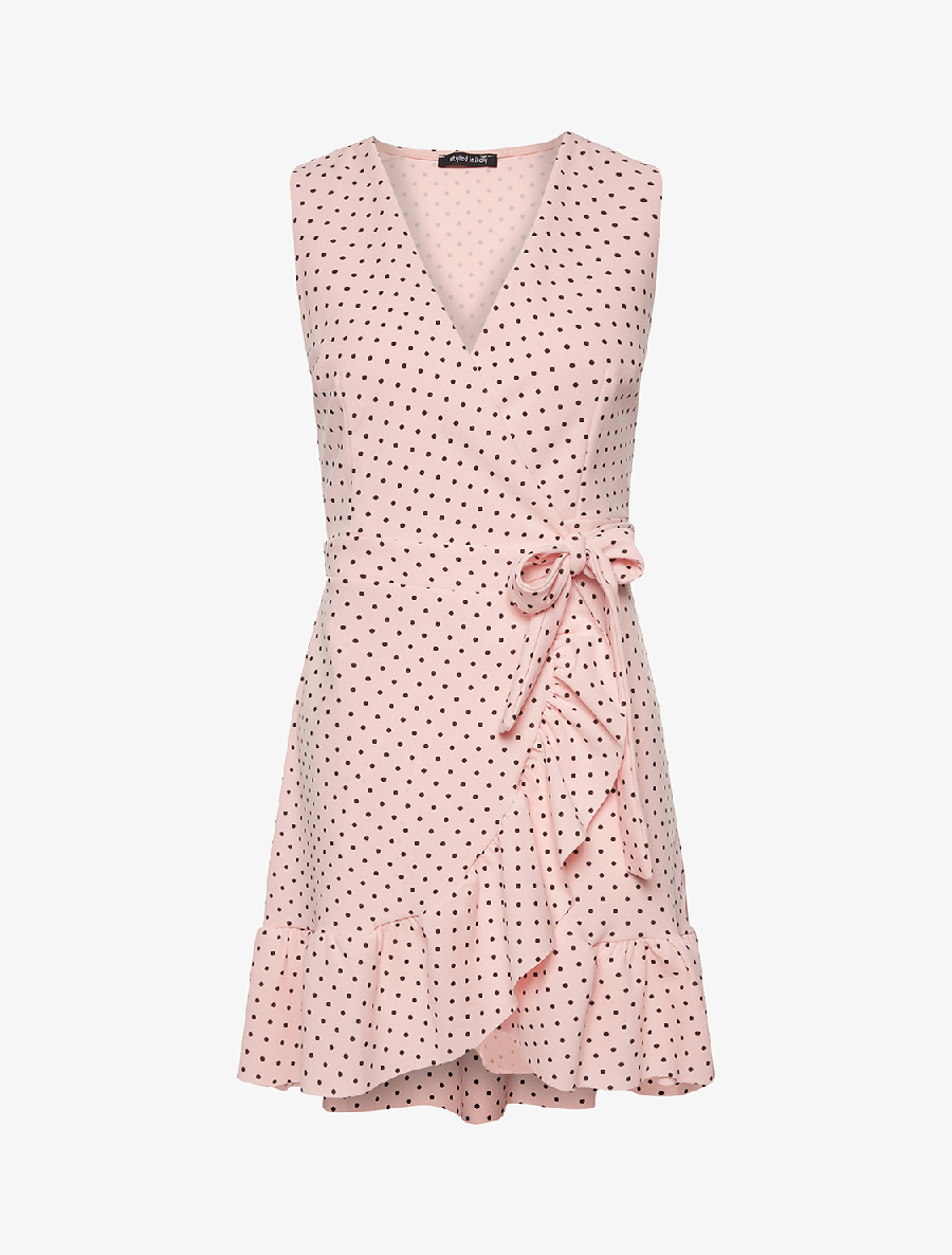 robe portefeuille �� pois - rose - femme -