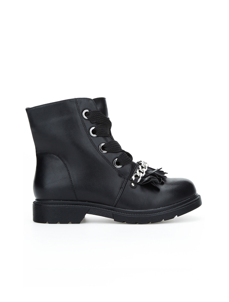boots �� franges - noir - femme -