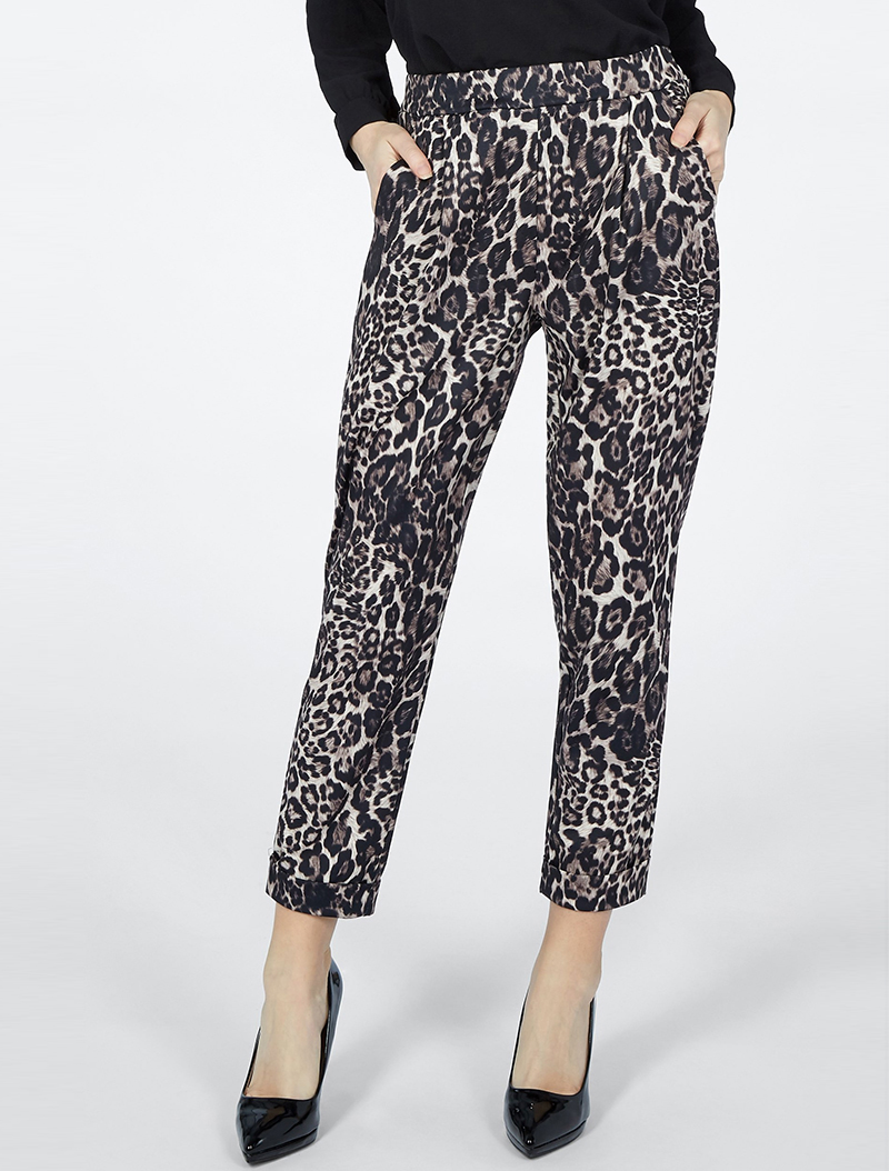 pantalon ��lastiqu�� animal - l��opard - femme -