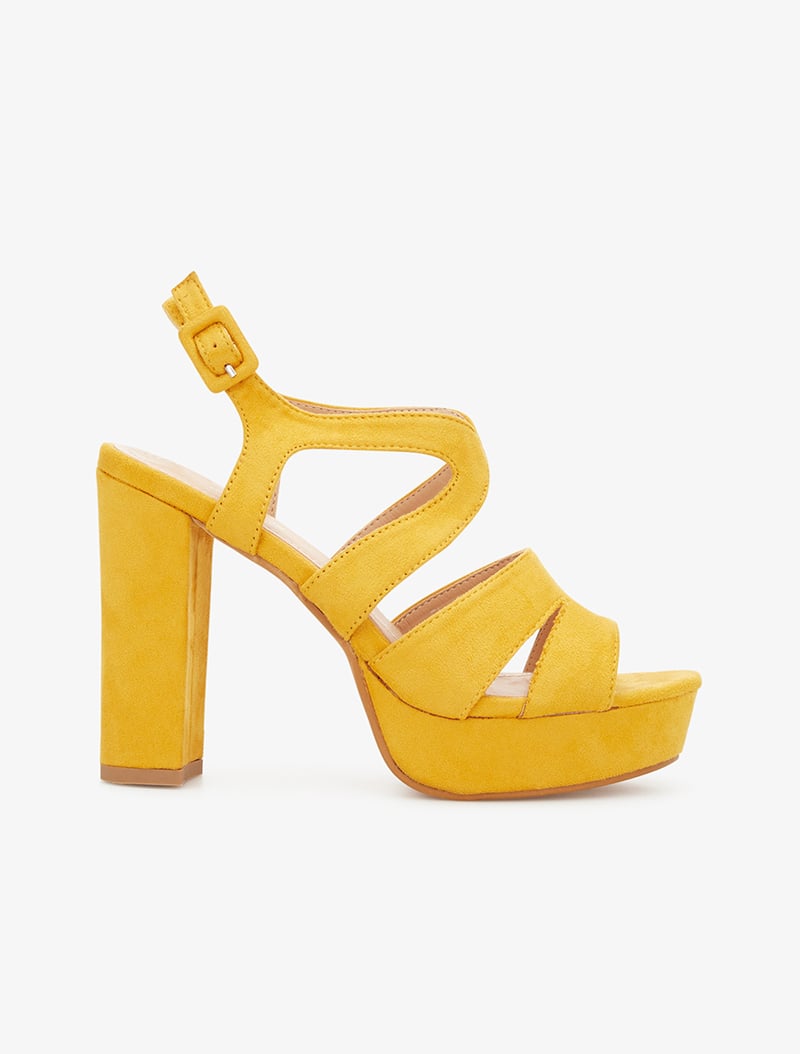 sandales hautes style spartiates - moutarde - femme -