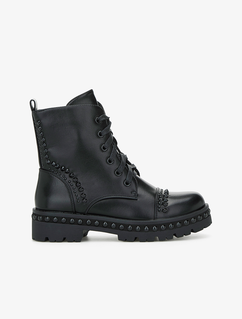 boots rock orn��es de picots - noir - femme -