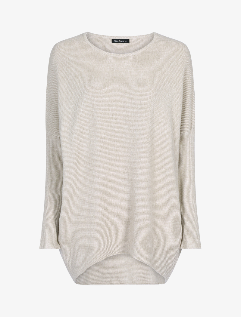 pull long coupe loose - beige - femme -