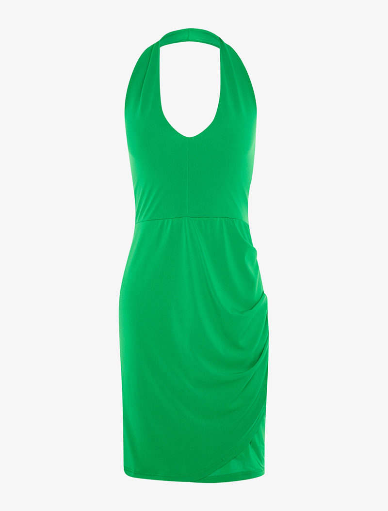 robe moulante drap��e �� dos nu - vert - femme -