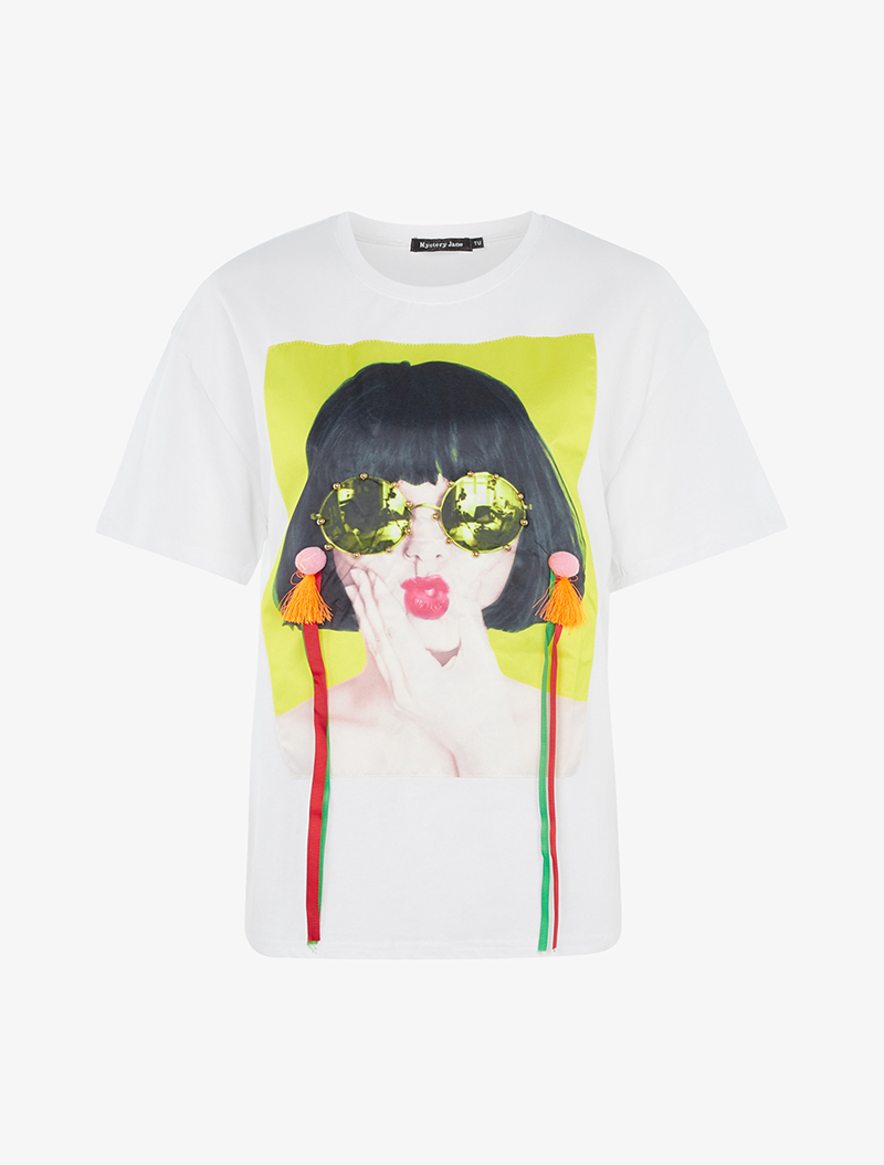 t-shirt pop art - blanc - femme -