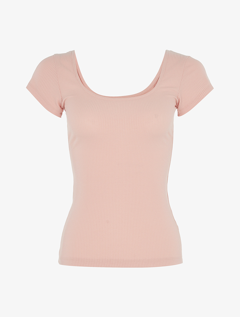 t-shirt c��tel�� basique - rose - femme -