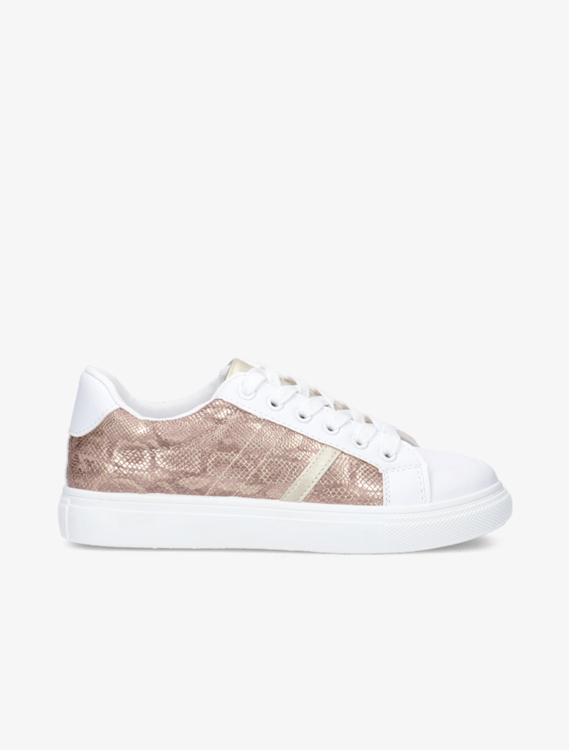 sneakers �� corps imprim�� python - champagne - femme -