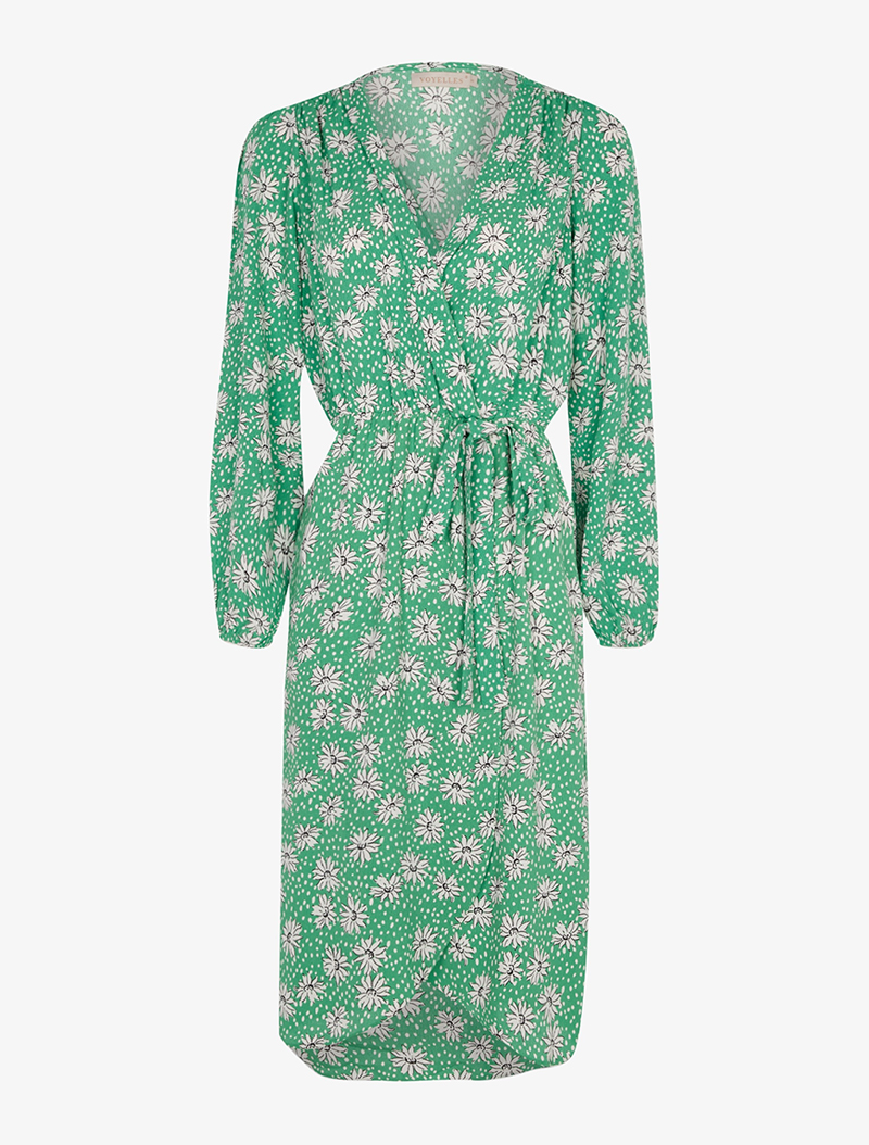 robe portefeuille l��g��re imprim�� pissenlits - vert - femme -