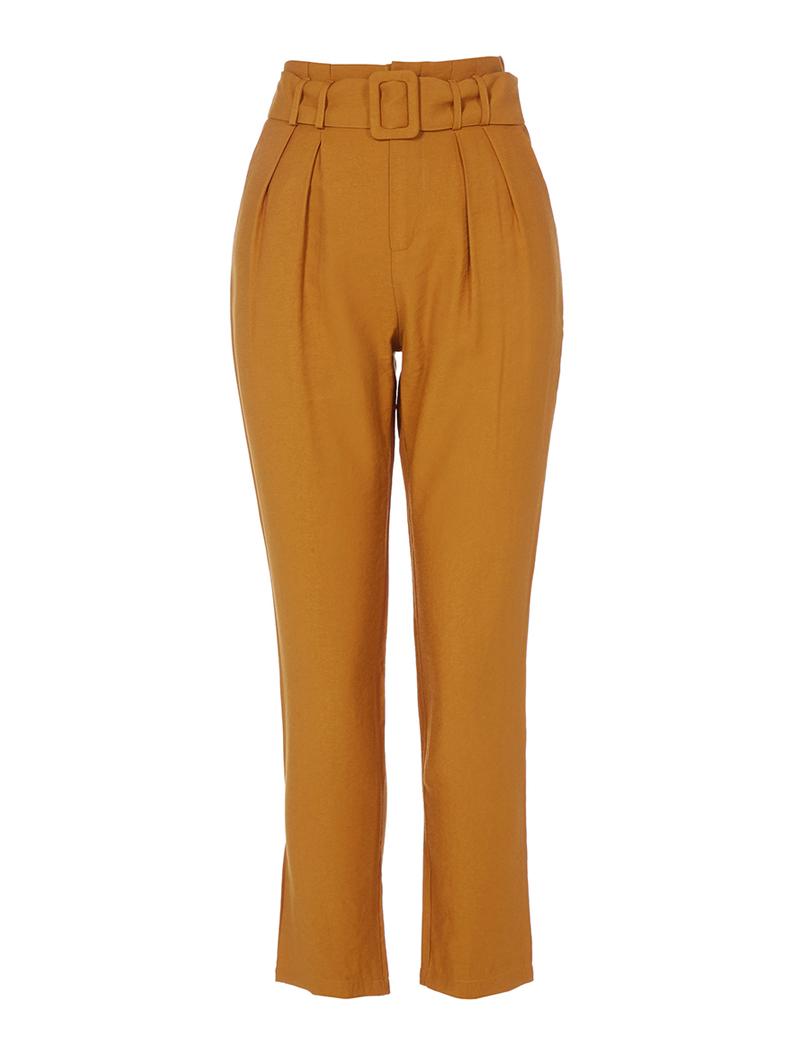 pantalon fluide taille empire - orange - femme -
