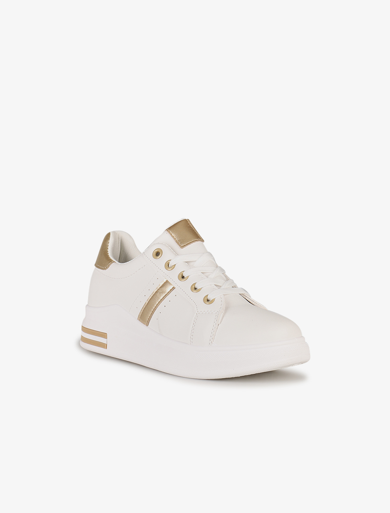 sneakers �� d��tails contrast��s - blanc/or - femme -
