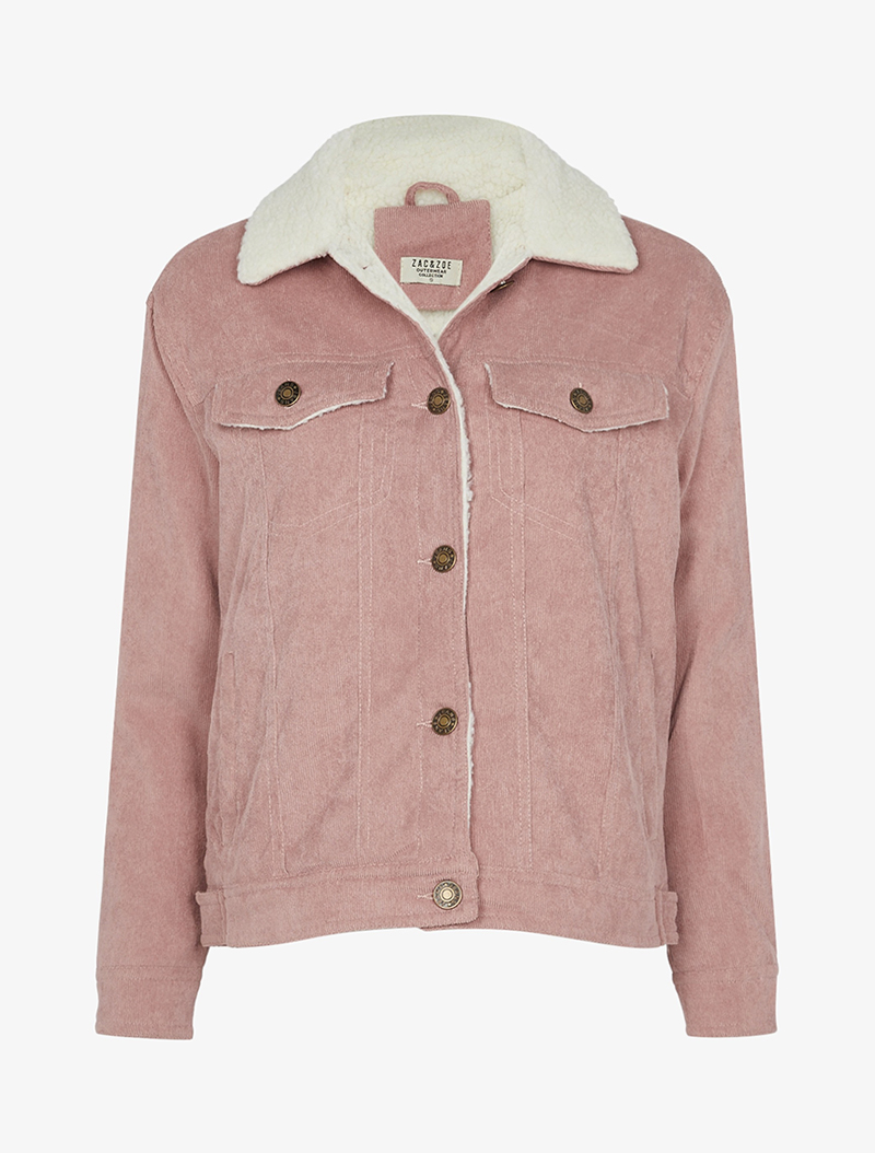 veste d'hiver effet velours c��tel�� - rose - femme -
