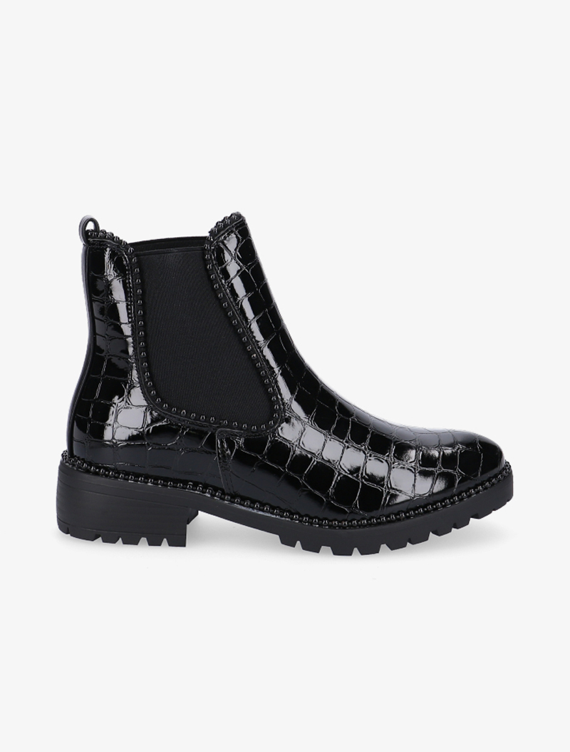 chelsea boots bords �� billes - noir - femme -