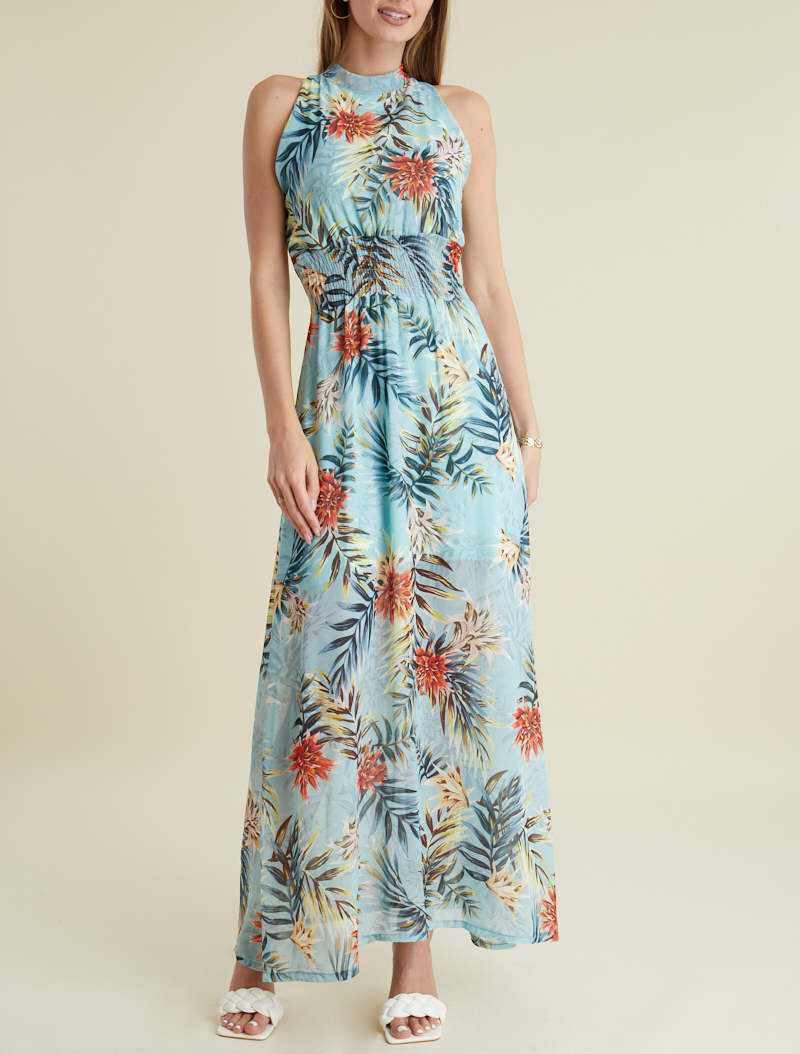 robe en voile �� imprim�� floral - femme -