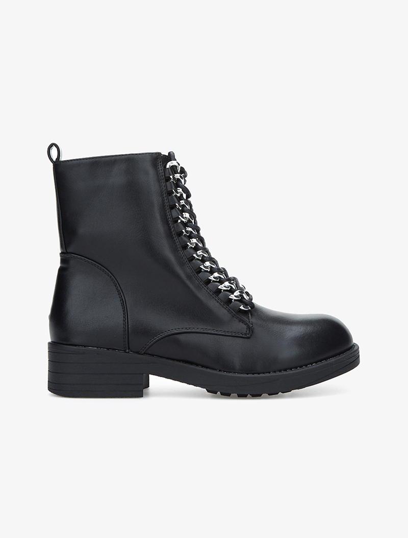 boots �� d��tails cha��nes - noir - femme -