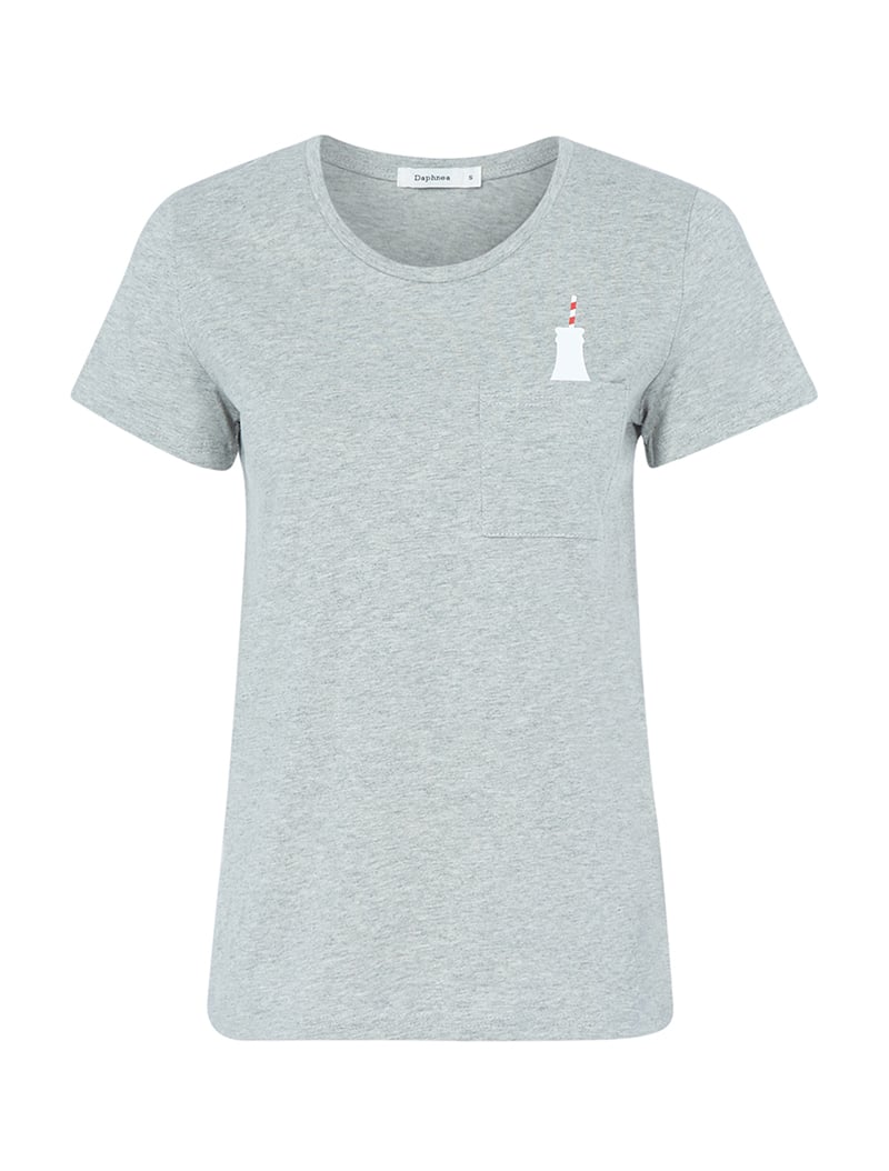t-shirt imprim�� soda - gris chin�� - femme -