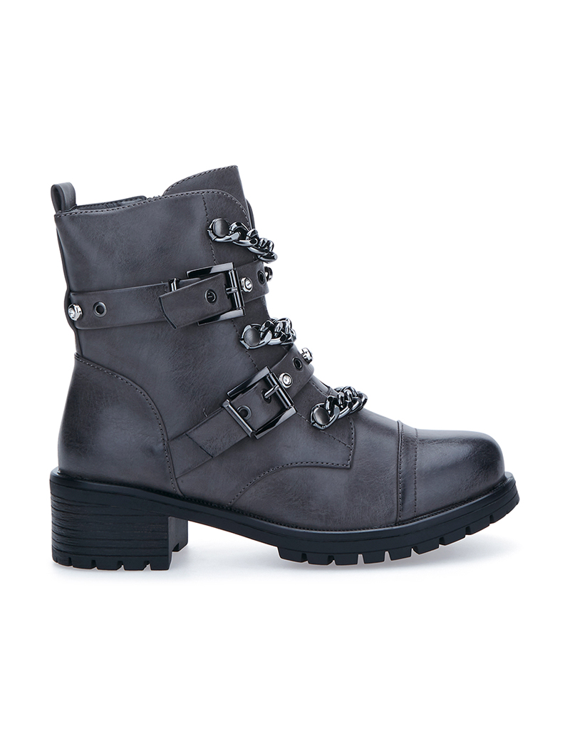 boots �� chaines - anthracite - femme -