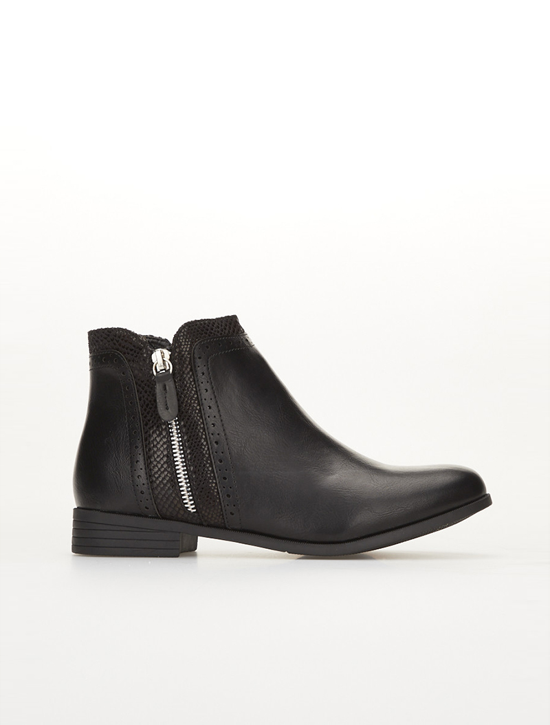 boots bord reptile iris�� - noir - femme -