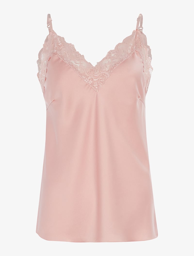 caraco style lingerie �� bordure dentelle - rose clair - femme -