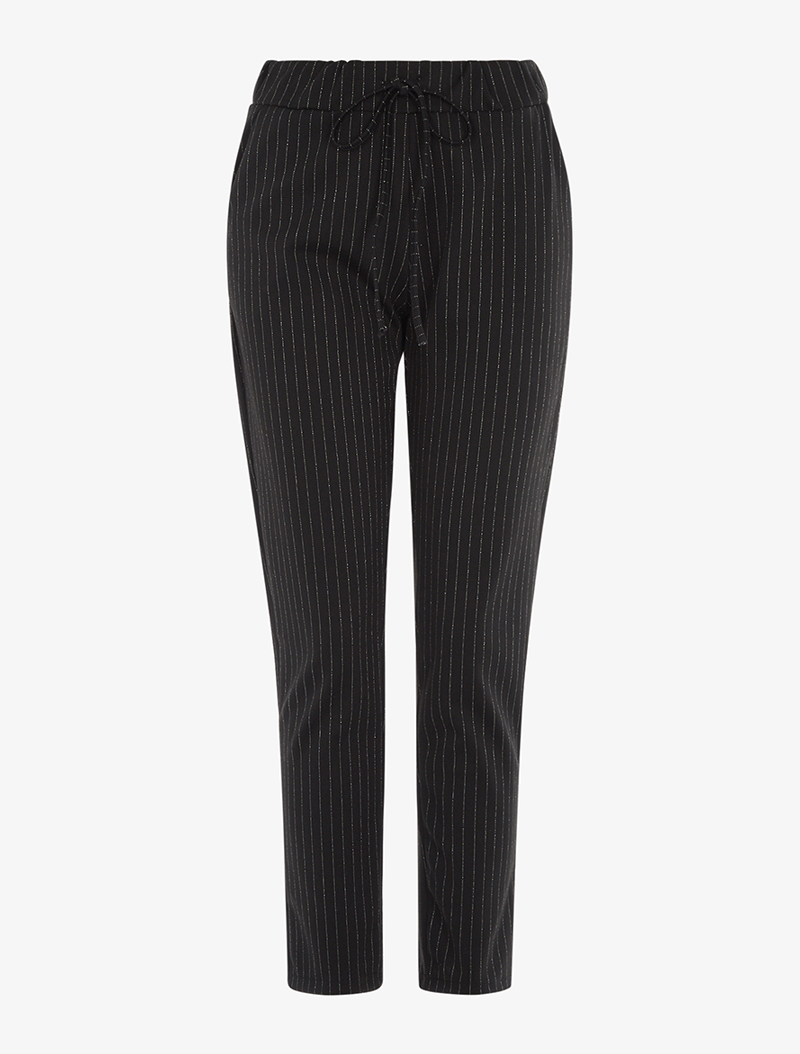 pantalon �� rayures iris��es - noir - femme -