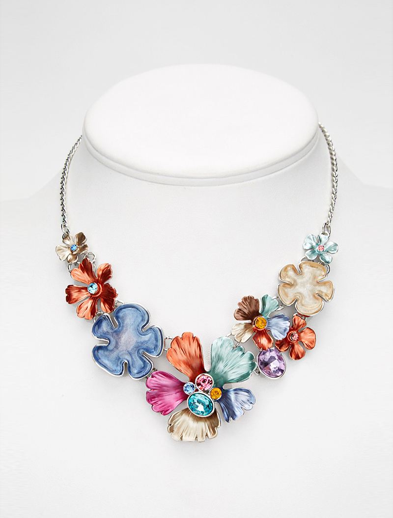 collier �� fleurs nacr��es - multicolore - femme -