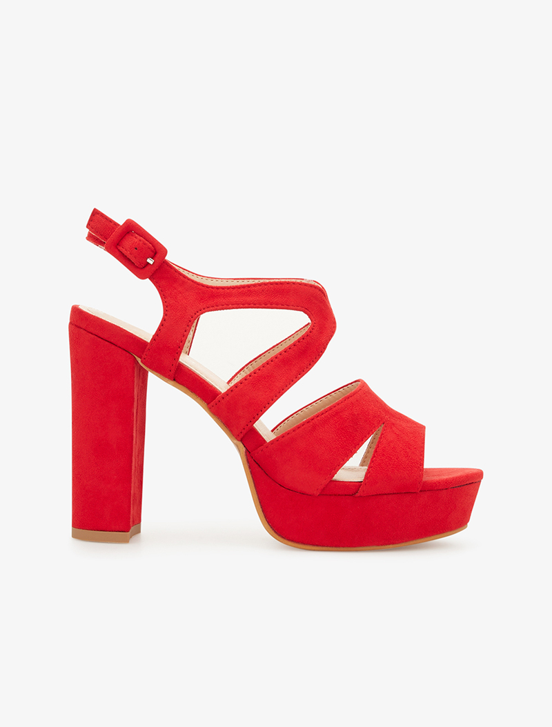 sandales hautes style spartiates - rouge - femme -