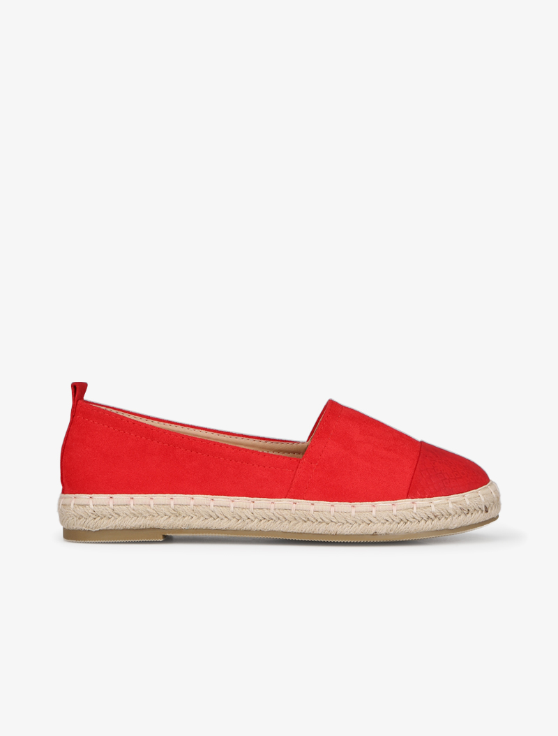 espadrilles �� bouts rond style ��cailles - rouge - femme -