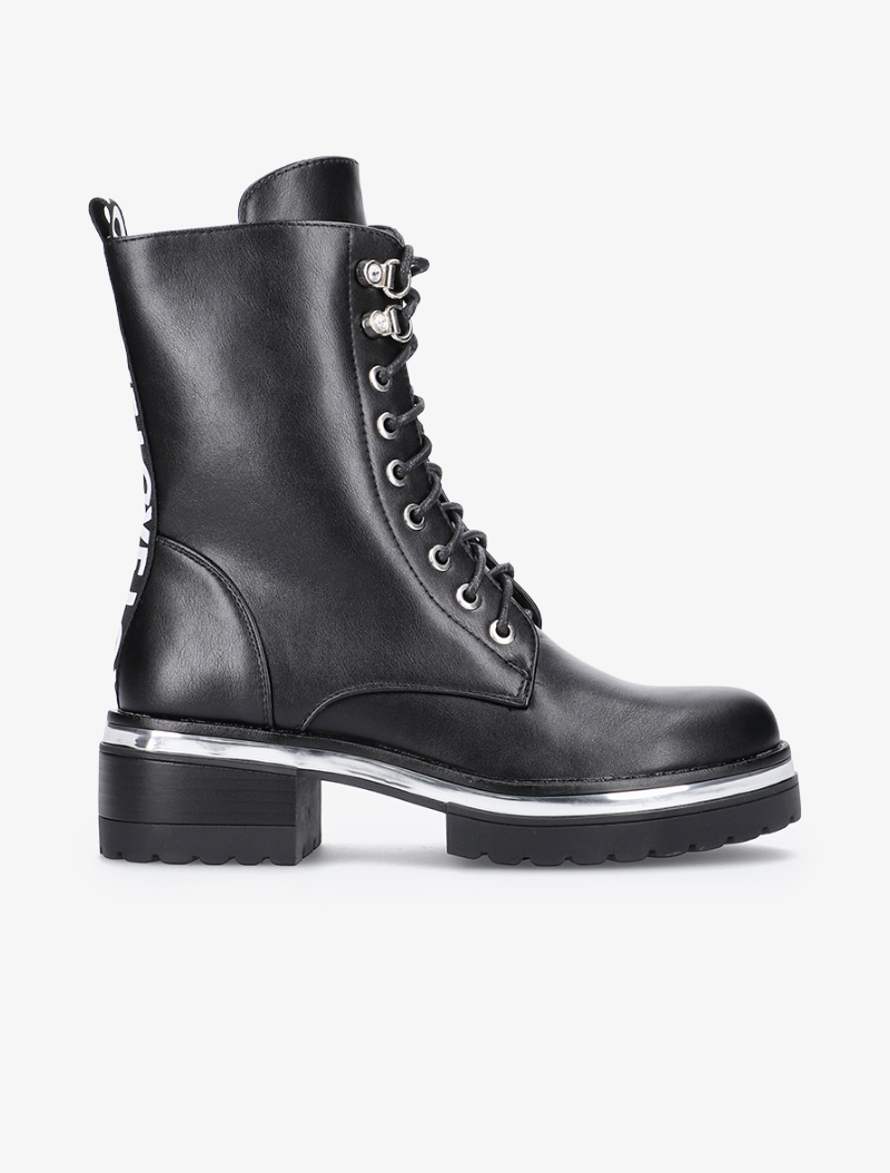 boots hautes �� semelle orn��e de chrome - noir - femme -