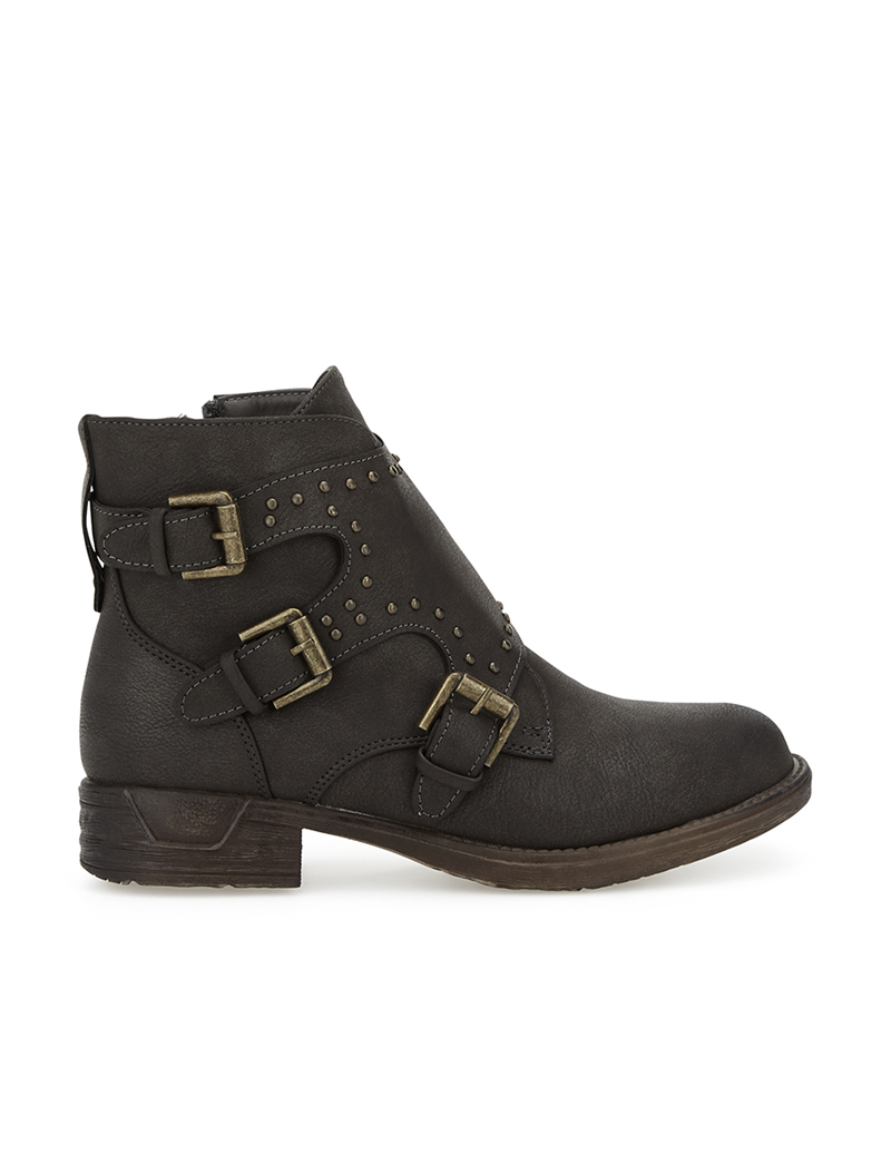 boots rabats �� bord clout�� - anthracite - femme -