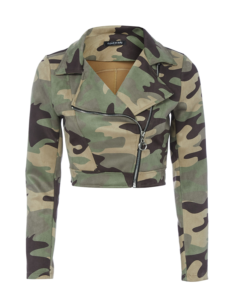 veste courte style perfecto militaire - kaki - femme -