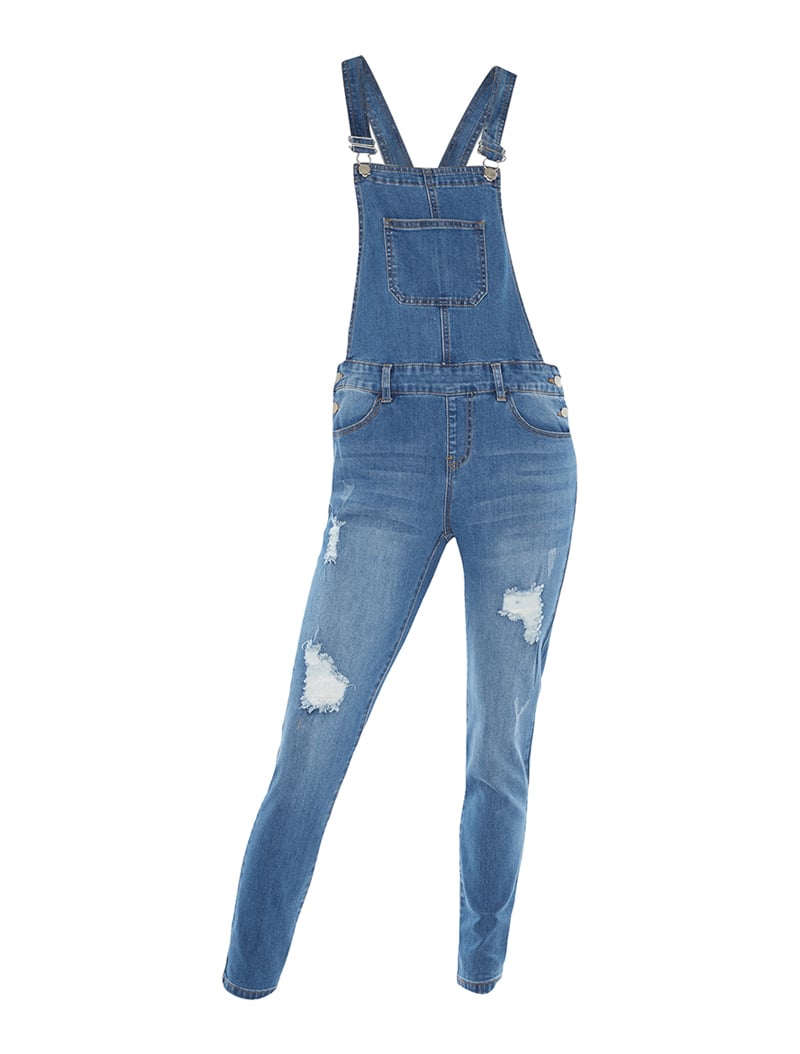 jeans salopette  coupe skinny - bleu - femme -