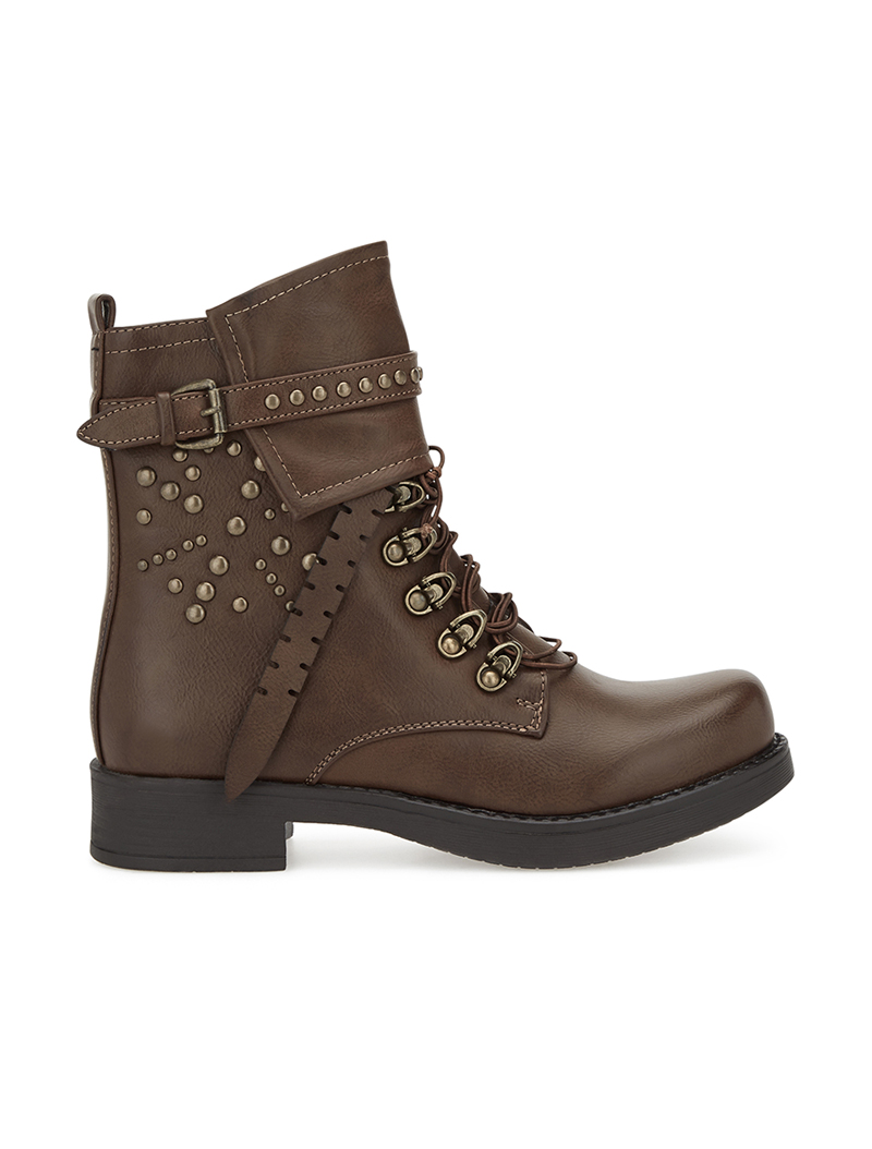 boots clout��es �� lacets - marron - femme -