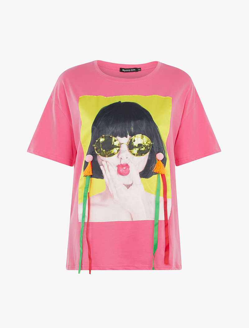 t-shirt pop art - rose - femme -