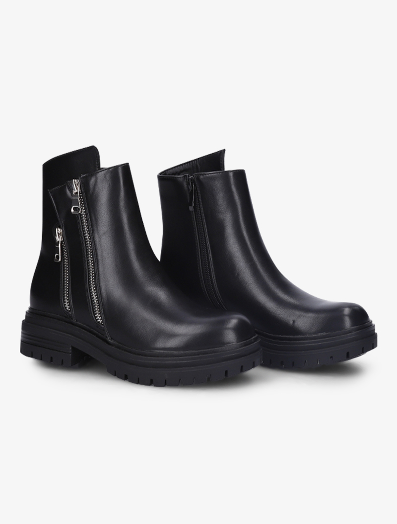 boots �� zips d��coratifs stylis��s - noir - femme -