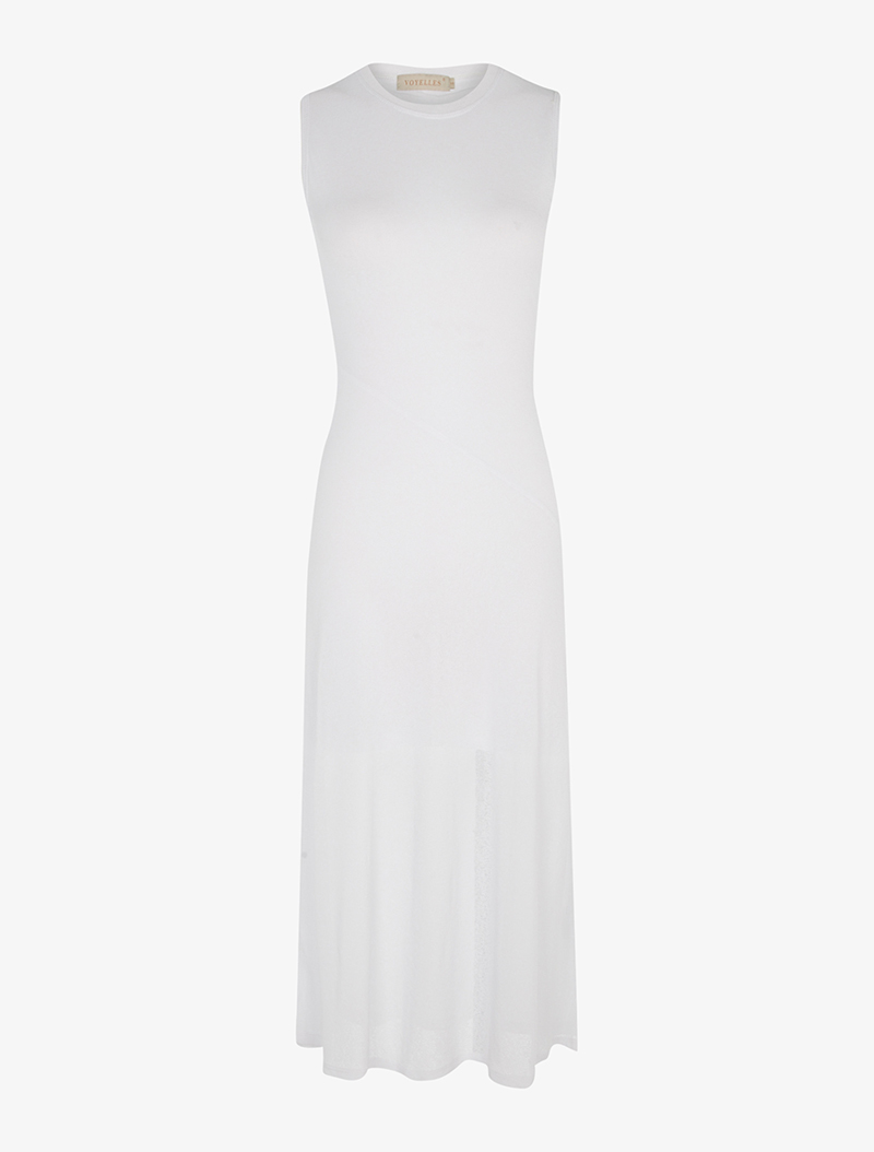 robe moulante coupe trap��ze - blanc - femme -