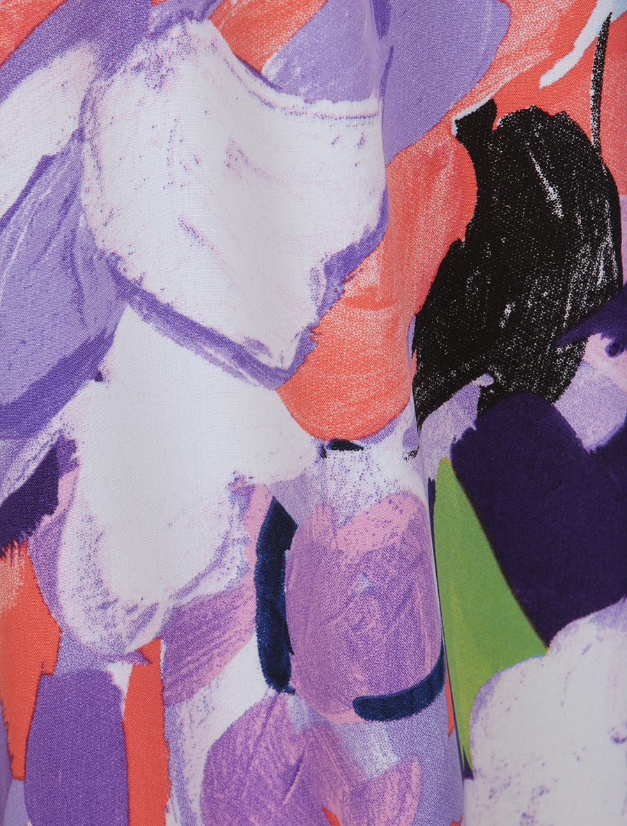 Combinaison ample imprimé pétales abstraites - violet