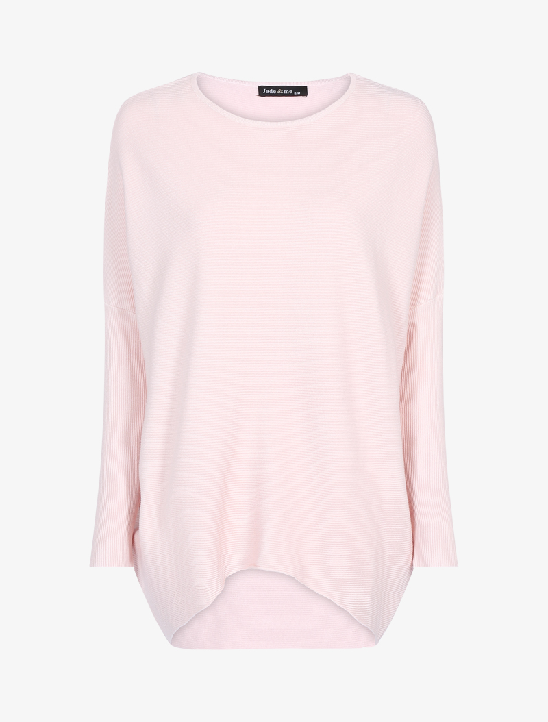 pull long coupe loose - rose poudr�� - femme -