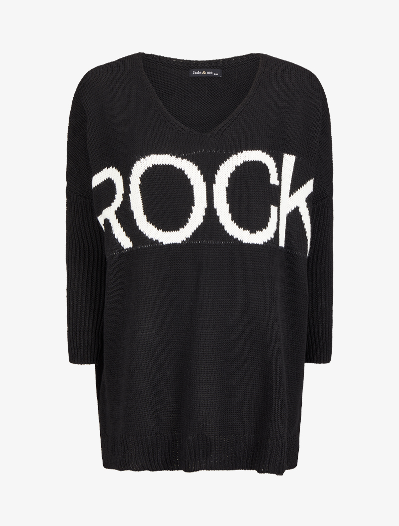 pull "rock" oversize - noir - femme -