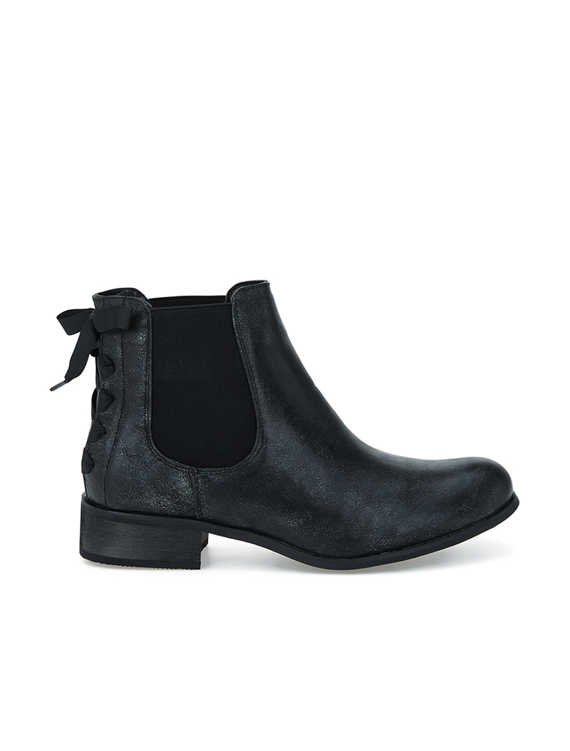 boots style chelsea dos �� corsage - noir - femme -