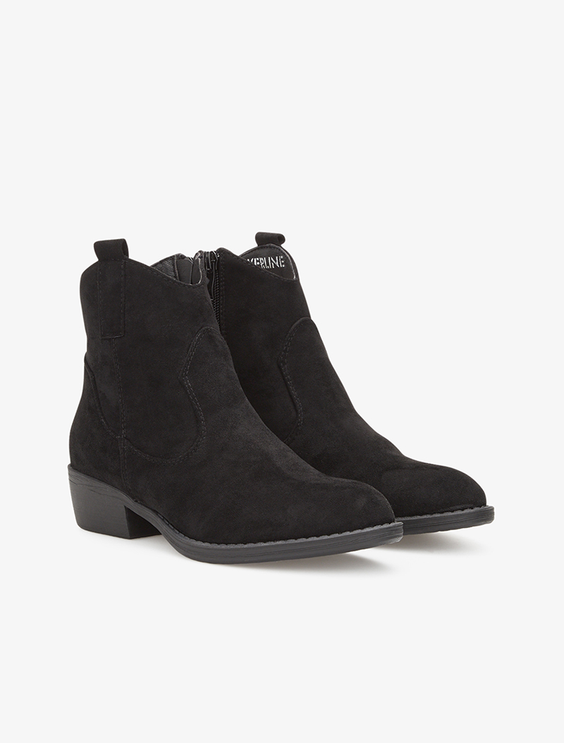 low boots santiag surpiqu��es - noir - femme -