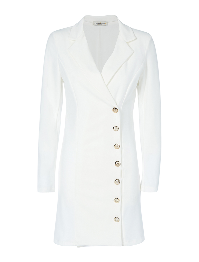 robe style veste de tailleur - blanc - femme -
