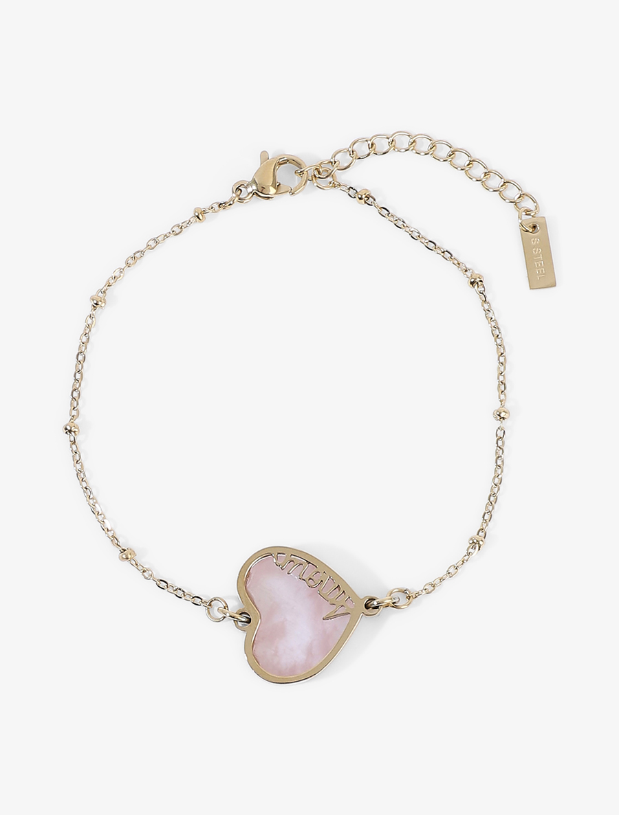 bracelet coeur orn�� d'une pierre floqu�� amour - femme -