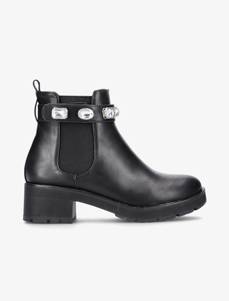 chelsea boots �� tour de cheville amovible - noir - femme -