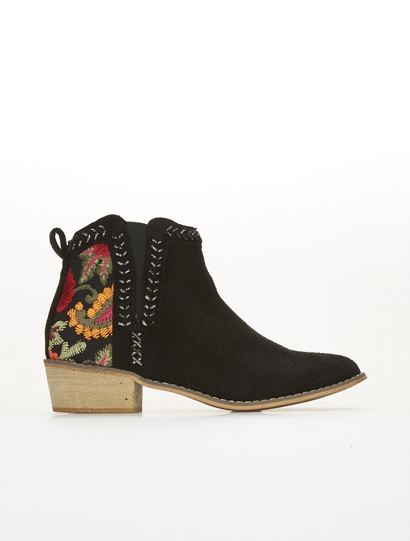 boots dos brod�� - noir - femme -