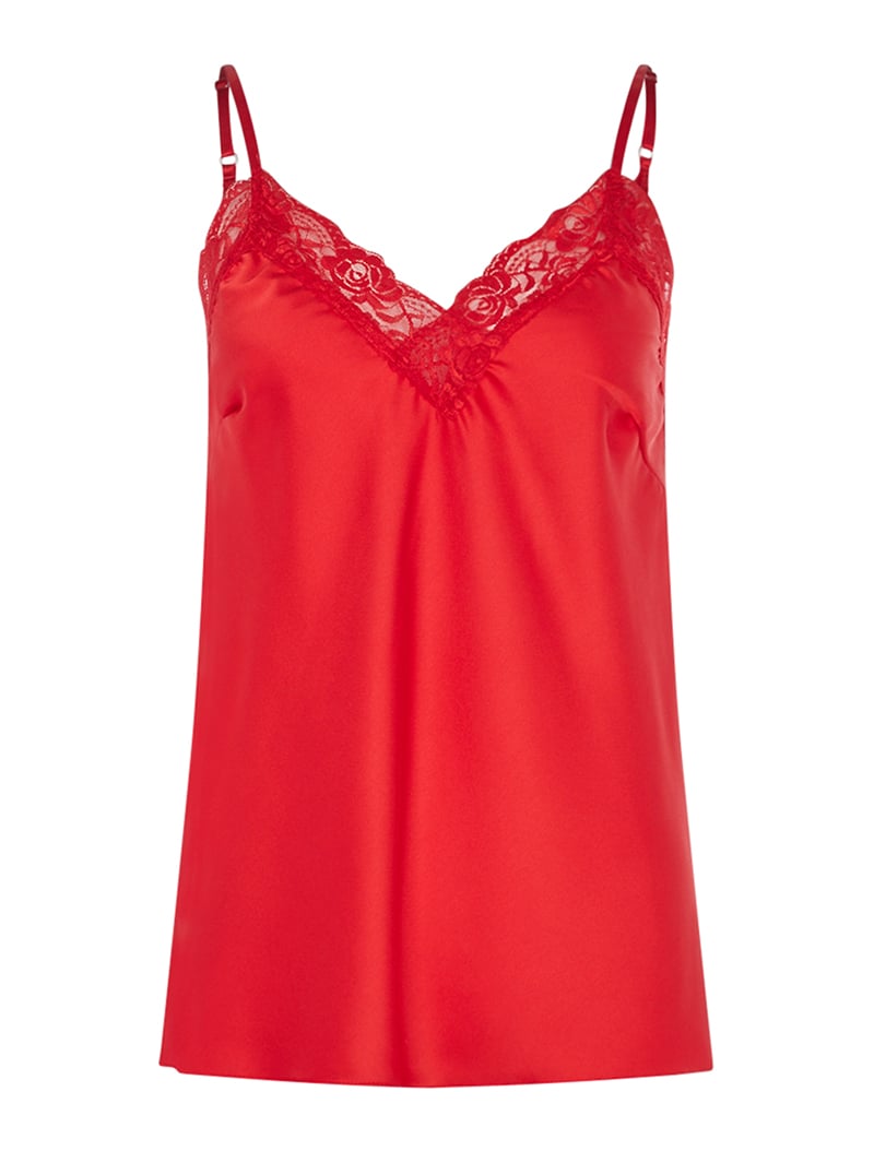 caraco style lingerie �� bordure dentelle - rouge - femme -