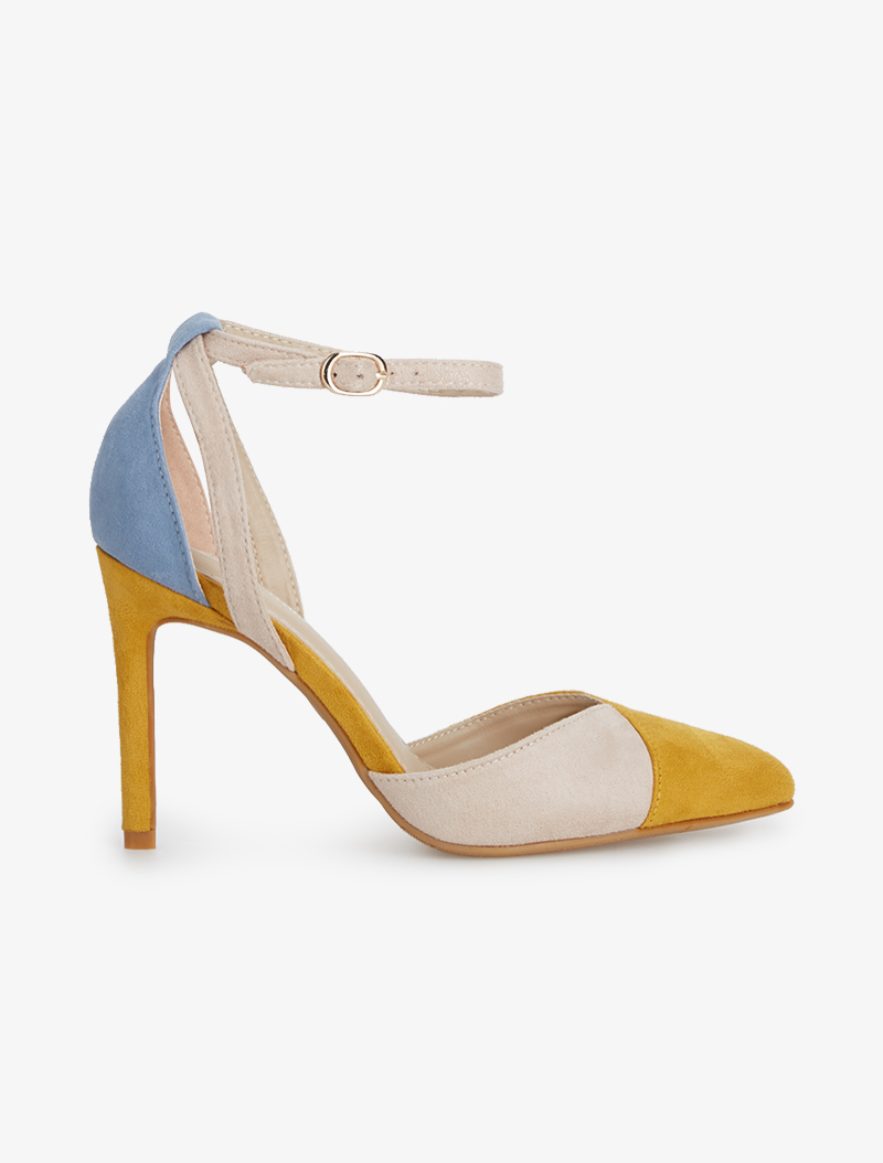 sandales color block - jaune - femme -