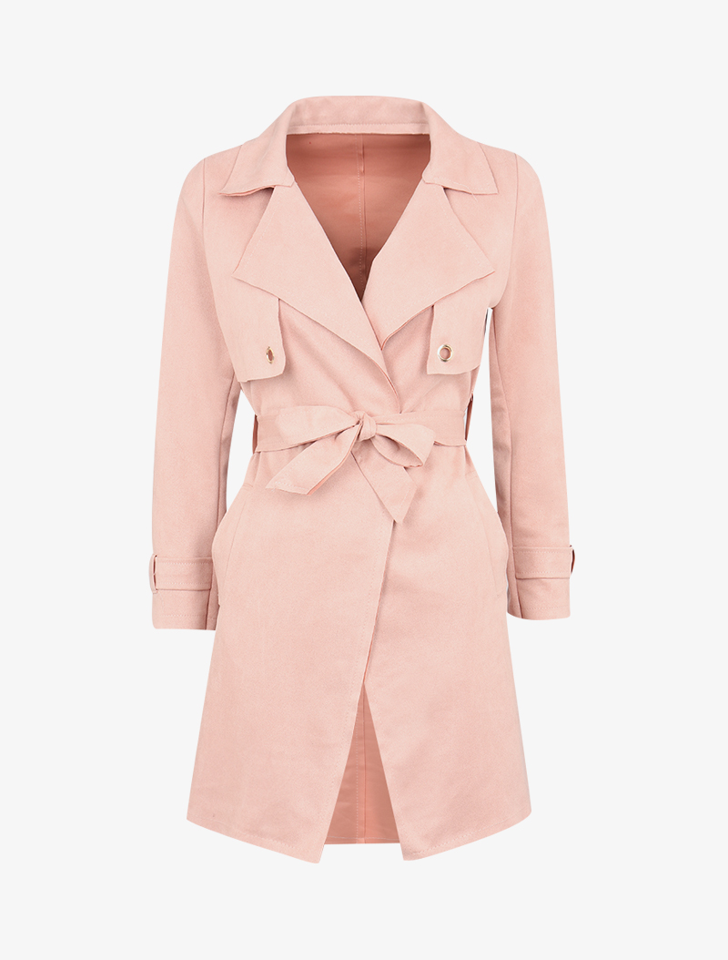 trench coat en su��dine - rose - femme -