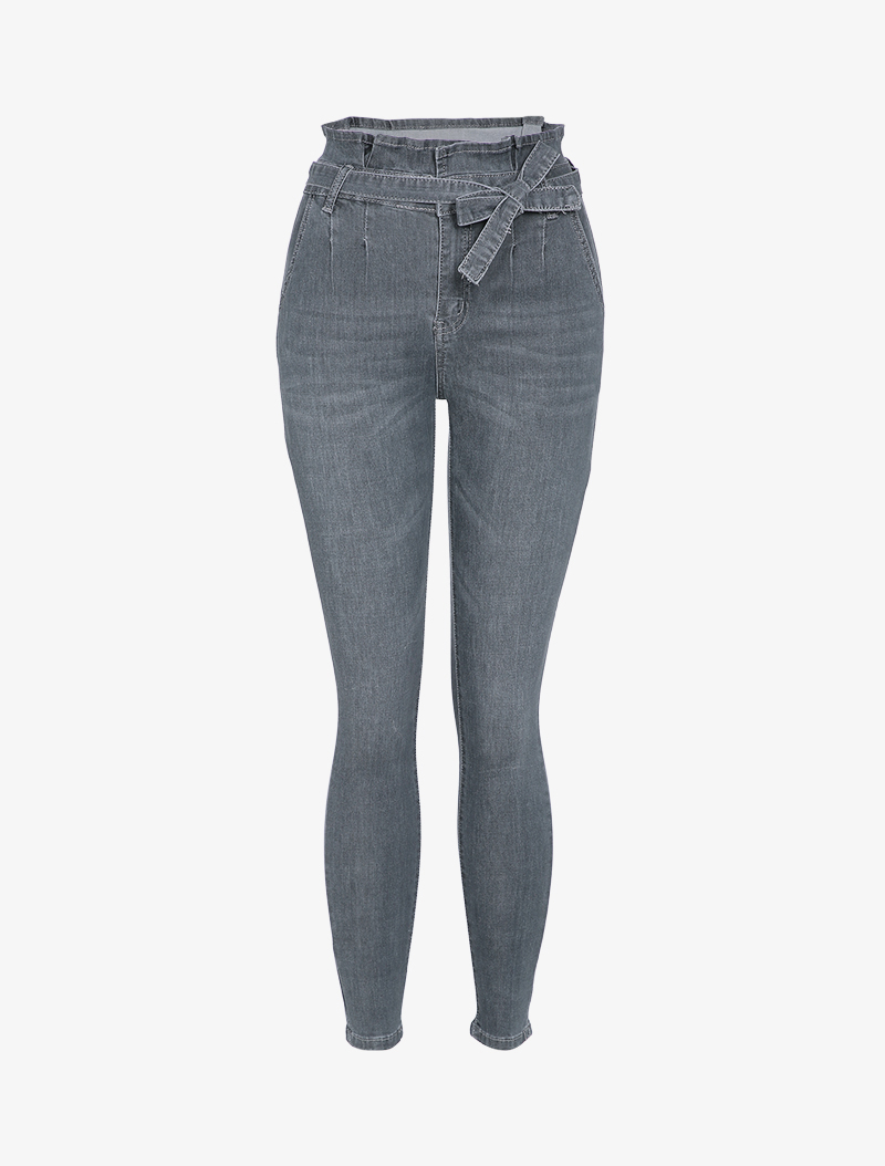 jean taille empire coupe skinny  - gris fonc�� - femme -
