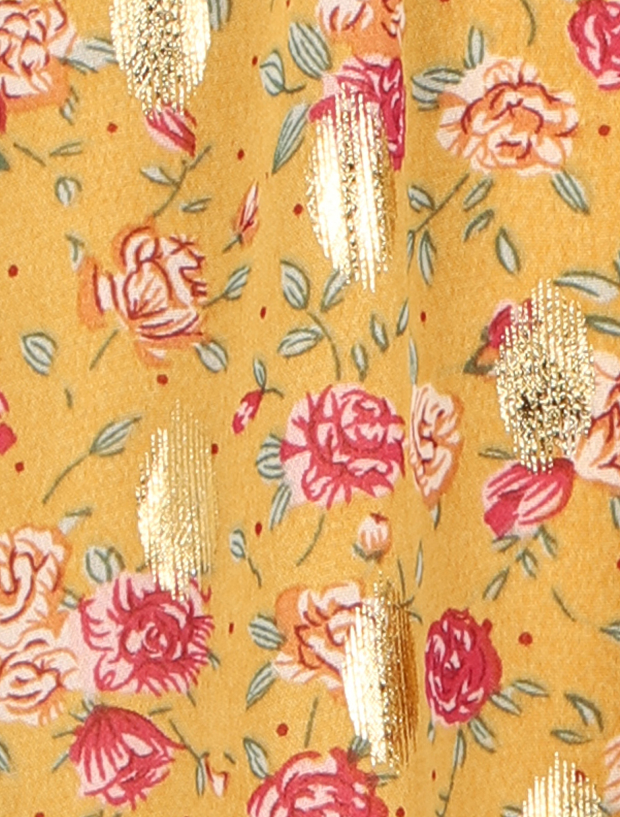 Robe longue à imprimé floral - jaune