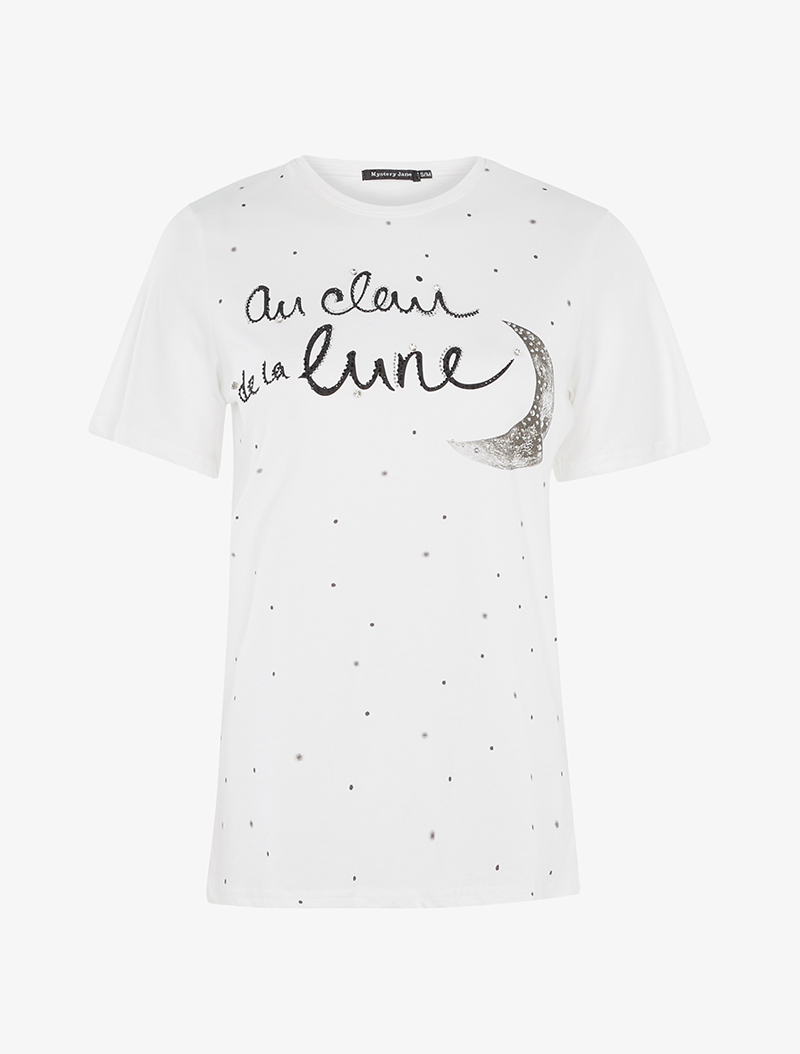 t-shirt clair de lune - blanc/noir - femme -